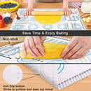 Silicone Baking Mat with Measurements, Non-Stick Pastry Mat for Rolling Dough Non Slip Heat Resistance Liner (23.1'' x 15.2'' - 2 Pack)