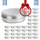 35 Set 2 Oz Tins Aluminum Tins Cans Screw Top Round Steel tins Cans with Screw Lid Screw Lid Containers