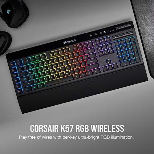 Corsair K55 RGB Gaming Keyboard - Quiet & Satisfying LED Backlit Keys - Media Controls - Wrist Rest Included – Onboard Macro Recording