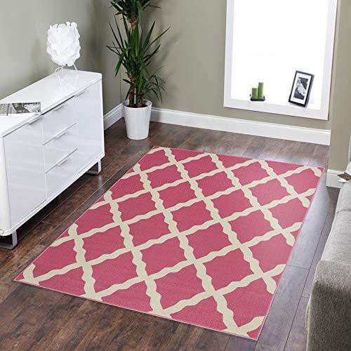 Ottomanson Glamour Collection Contemporary Moroccan Trellis Design Kids Rug (Non-Slip) Kitchen and Bathroom Mat Rug, 3'3" X 5'0", Grey