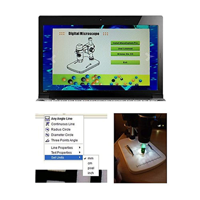 MAOZUA 5MP USB Microscope 20x-300x Magnifier Video Microscope with Professional Base Stand Support Windows XP Vista Win7 Win8 Win10 Mac