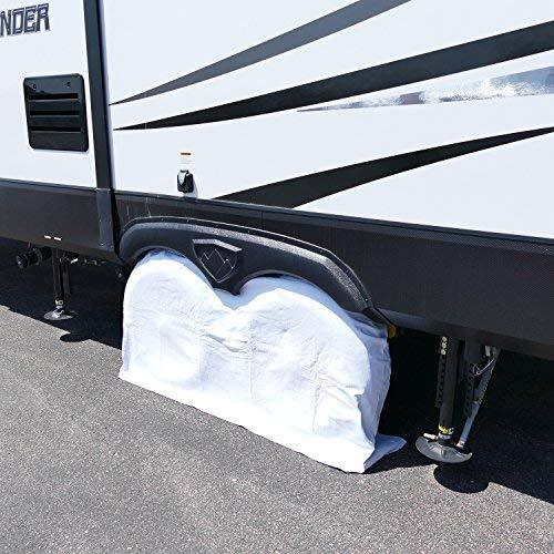 Dumble Black Dual Axle RV Trailer Wheel Covers 1pk, 27” to 29” Inch Tires, Camper Wheel Cover, Trailer Wheel Protector