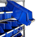 Seville Classics Commercial 8-Tier UltraZinc/Blue NSF 24-Bin Rack Storage System