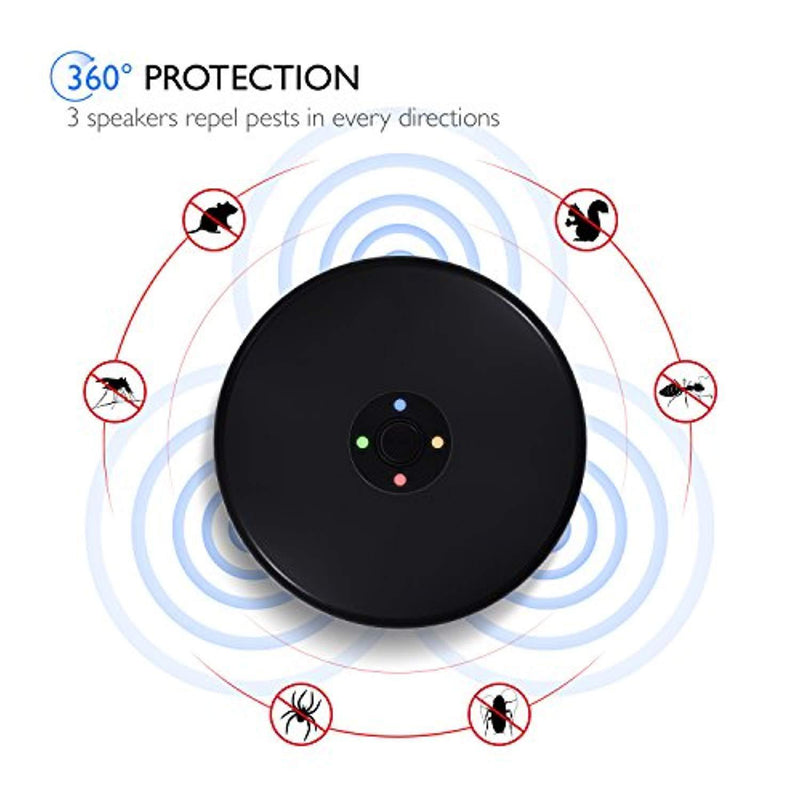 Greenvida Ultrasonic Mouse Repellent - Rodents and Squirrels Repeller Pressure Wave Pest Deterrent Control Chaser with Anion Air Purification in 360 Degree Indoor for Insects Mouse Mice Rats