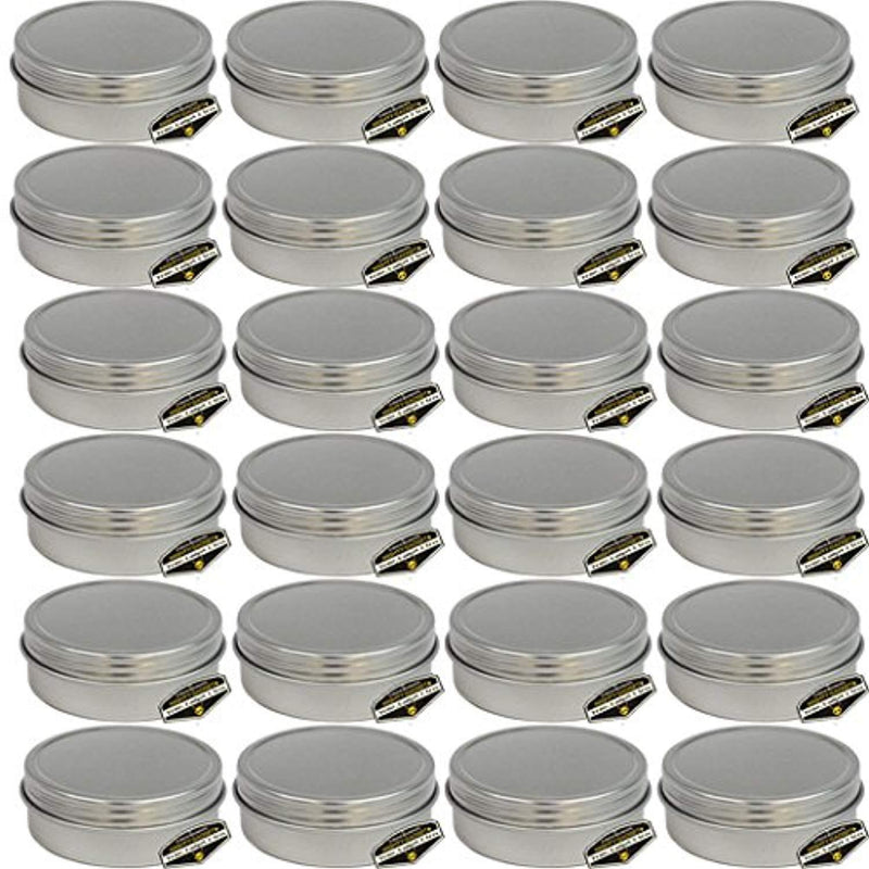 Mighty Gadget (R) 4 oz Round Tins Screw Lid Container (24 pack)