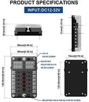 BlueFire 12 Way 30A 32V Blade Fuse Box Board with 24PCS Fuse + LED Warning Light for Car/Marine Boats/Automotive/Trike