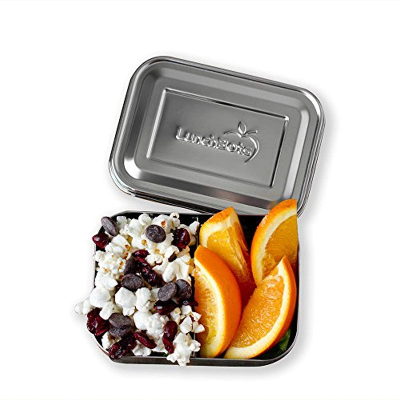 LunchBots Small Snack Packer Stainless Steel Container - Mini Food Container with 2 Compartments for Fruits, Vegetables and Finger Foods - Eco-Friendly, Dishwasher Safe and Durable