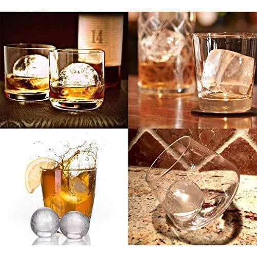 Convallaria Ice Cube Trays Whiskene Combo Mold(Set of 2), Sphere Ice Ball Maker with Lid & Large Square Molds with funnel(included) for Chilling Whiskey, Cocktails and Any Drinks - Reusable & BPA Free