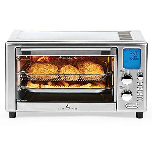 Emeril Lagasse Power Air Fryer 360 Max XL Family Sized Better Than Convection Ovens Replaces a Hot Air Fryer Oven, Toaster Oven, Rotisserie, Bake, Broil, Slow Cook, Pizza, Dehydrator & More. Emeril Cookbook. Stainless Steel. (MAX 15.6” 19.7” x 13”)