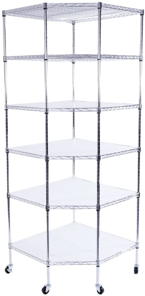 SoSo-BanTian1989 72"x28"x28" Commercial 6 Tier Adjustable Wire Metal Shelf Rack (Chrome)