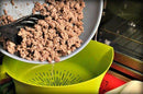 Red Easy Greasy Plastic Strainer with Handle -3 Pc Colander Set - Ground Beef Grease Strainer (Red)