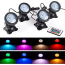 S SMIFUL Pond Light IP68 Submersible Spotlight Remote Control 6 Bright LED Chips RGB Color Changing Waterproof Lawn Spot Light for Aquarium Garden Pond Pool Tank Fountain Waterfall (Set of 4)