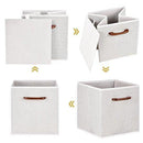 MaidMAX Foldable Storage Cubes, Set of 6 Decorative Fabric Storage Bins Containers Organizers Drawers with Wood Handles for Shelves Clothes Closet Kids Bedroom, Gray Polka Dot