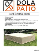 Dola Patio Furniture Covers Large Outdoor Sofa Sectional Furniture Cover Waterproof Beige Super Heavy Polyester Fabric Breathable (85" x 67" x 35")