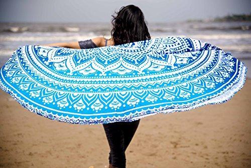 PAGISOFE Magenta Marvel Mandala Round Tapestry Hippie Indian Mandala Beach Blanket or Hippy Bohemian Table Cover or Boho Gypsy Cotton Tablecloth Beach Towel Meditation Round Yoga Mat - 72 Inches, Pink