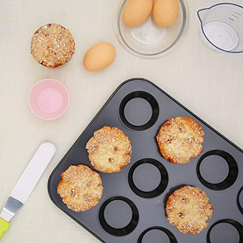 Kootek 7-Piece NonStick Bakeware Set, Muffin Pan, Loaf Pan, Cake Pan, Round Pan, Baking Sheet Pan, Cooling Racks Professional Baking Supplies Rectangle Cookie Pans