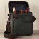 Wine Enthusiast 6-Bottle Wine Bag - Waxed Canvas Weekend Wine Carrier, Forest Green