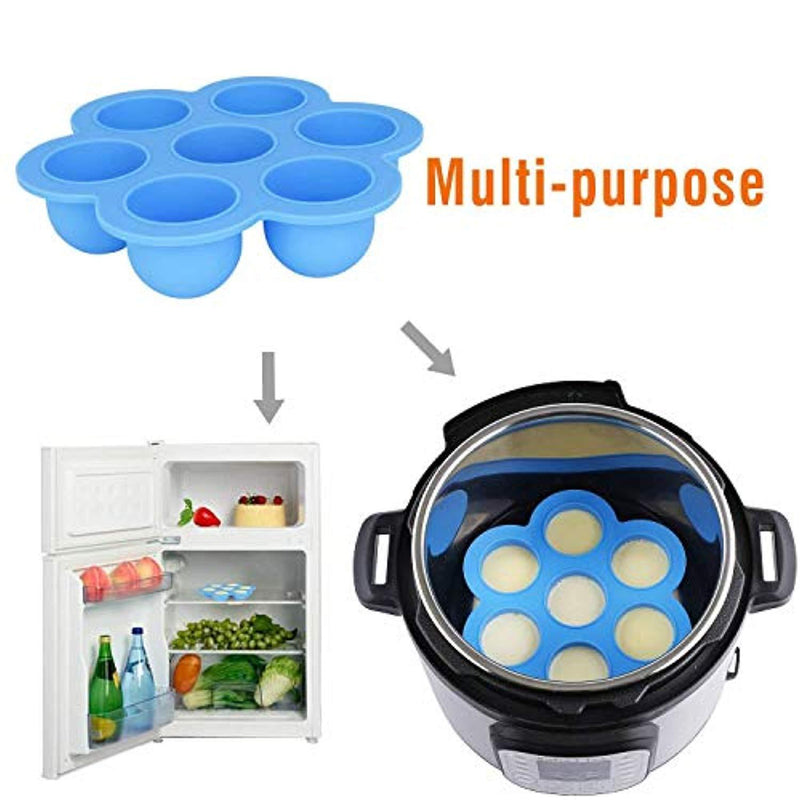 Silicone Egg Bites Molds for Instant Pot Accessories Fit for Instant Pot 5/6/8 qt and Pressure Cooker FDA Approved Baby Food Storage Container Tray with Lid