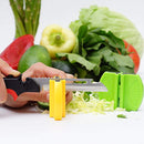 Organic Wizzard Kitchen Knife with Cutting Board and Finger Guard, 6 in 1 Universal Scissors Food Chopper, Slicer, Cutter, Dicer for Vegetables Fruits Meat and Cheese [Upgraded Version] (Color1)