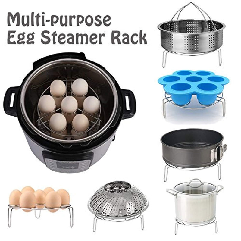 Esjay Accessories Set for Instant Pot-Fits 5,6,8Qt Instant pot Pressure Cooker,5-Pcs with Steamer Basket/Egg Steamer Rack/Egg Bites Molds/Non-stick Springform Pan/Kitchen Tongs,Best Gift Idea