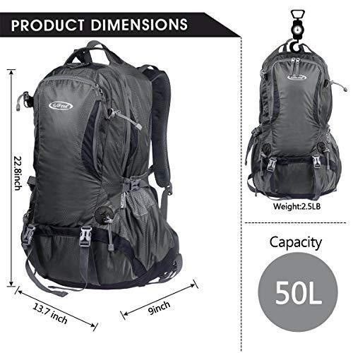 G4Free Hiking Backpack 50L Waterproof Daypack Outdoor Camping Climbing Backpack with Rain Cover for Women Men