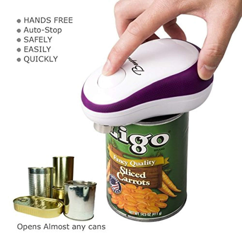 Electric Can Opener, Bangnui Automatic Can Opener, One Button Start&Auto Stop Can Opener, Purple