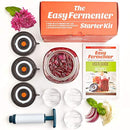 Easy Fermenter Wide Mouth Lid Kit (3 Lids + 3 Weights + Pump) – The Complete Starter Kit With Everything You Need To Begin Fermenting