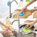 Silicone Sponge Dish Washing Brush Scrubber Food-Grade Antibacterial BPA Free Multipurpose Non Stick Cleaning Antimicrobial Mildew free smart kitchen gadgets (Pack of 7, Mixed Color)