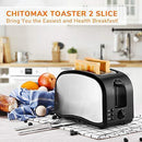 Toaster 4 Slice, CUSINAID Stainless Steel Toasters with Reheat Defrost Cancel Function, 7-Shade Setting, 4 Wide Slots Toaster - Black