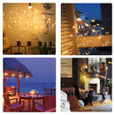 PXB 200LED Hanging Lights, Battery Operated Starburst Lights, 8 Modes Dimmable Remote Control, Waterproof Fairy Lights, Copper Wire Lights, Indoors Outdoors Patio Christmas Decoration (Warm White)