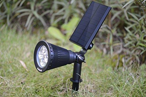 Nekteck Solar Powered Garden Spotlight - Outdoor Spot Light for Walkways, Landscaping, Security, Etc. - Ground or Wall Mount Options (2 Pack, White)