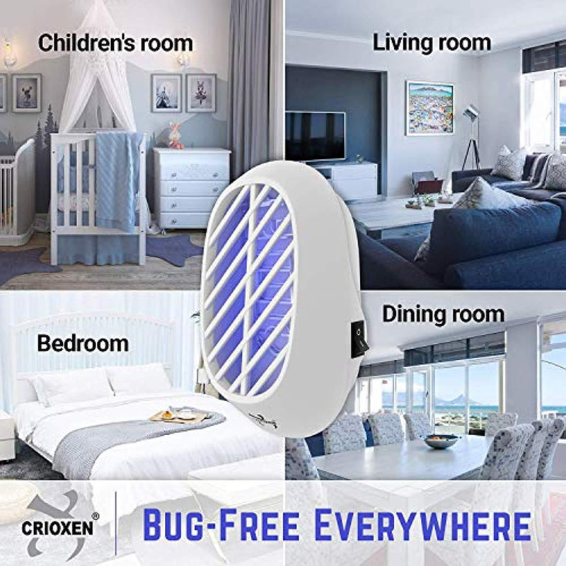 Crioxen - Upgraded Mosquito Killer UV Light - Indoor Mosquito Trap - Indoor Plug-in Bug Zapper - Electric Insect Repellent - Night Lamp Killing Mosquitoes Flies Small Flying Gnats