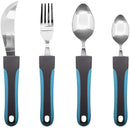 BUNMO Adaptive Utensils - Weighted Knives Forks and Spoons Silverware Set for Elderly People Disability Parkinsons Arthritis Aid Handicapped Hand Muscle Weakness Large Grip Built Up Utensils