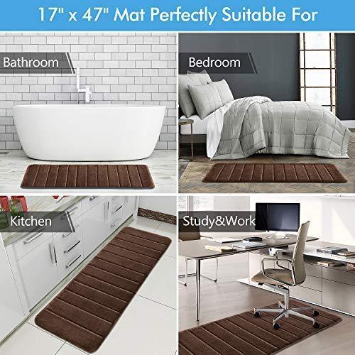 Office Marshal Bathroom Rugs Bath Mats for Bathroom Luxury Soft Anti-Slip Memory Foam 3 PCS Mats Set(U-Shaped 20"x24" Toilet Mat+30"x20" Shower Mat+17"x47" Bath Mat) Absorbent Bath Rugs Machine Washable