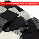 Buffalo Checkered Rug - Plaid Welcome Doormat - Outdoor/Indoor/Door/Floor/Kitchen/Rugs/Front Porch/Bathroom/Laundry Room/Bedroom - White/Black Outside Mat - House Flannel Doormats - 24inch x 36inch