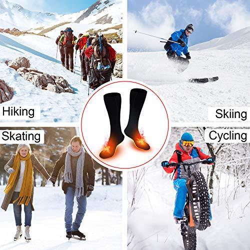 XBUTY Heated Socks for Women Men, Rechargeable Electric Socks Battery Heated Socks, Cold Weather Thermal Socks Sports Outdoor Camping Hiking Warm Winter Socks