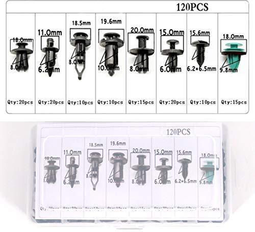 UTSAUTO 620Pcs Car Retainer Clips & Plastic Fasteners Kit Fender Rivet Clips 16 Most Popular Sizes Auto Push Pin Rivets Set for Toyota GM Ford Honda Acura Chrysler