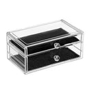 SANNO Acrylic Clear Make Up Organiser Cosmetic Storage Box Display Makeup Case, 20 Sections with 4 Drawers, Diamond Drawer Handle