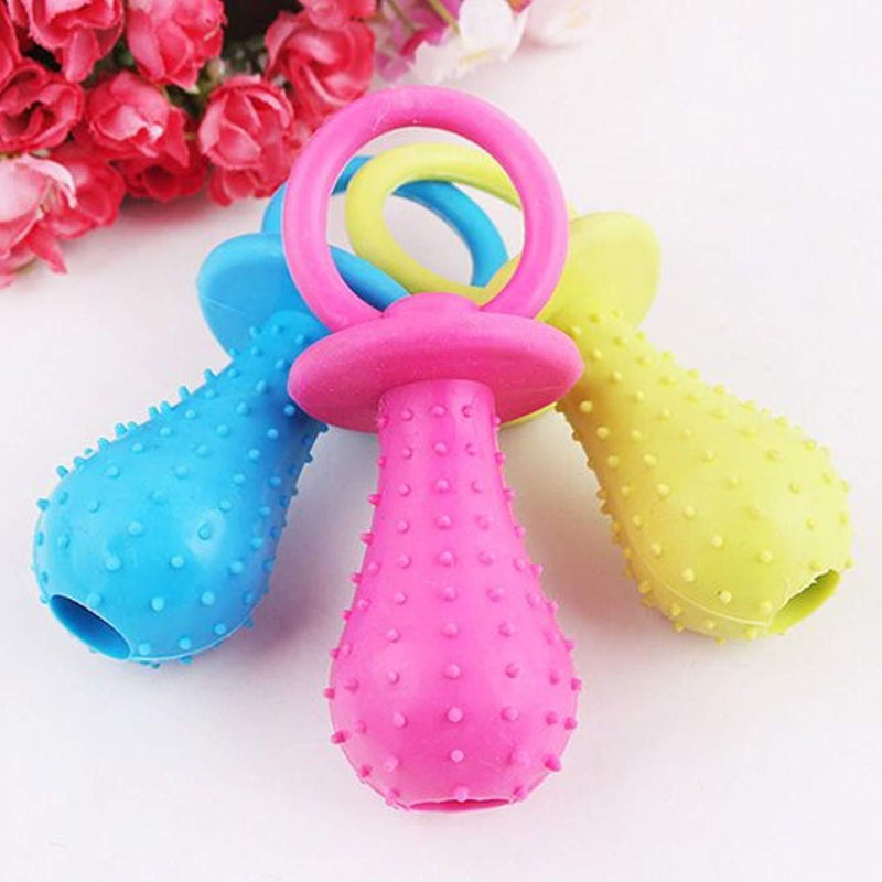 GlobalDeal Mini Bite Resistant Bell Shape Rubber Pacifier Pet Dog Puppy Molar Chew Training Toy -1pc Random Color Direct