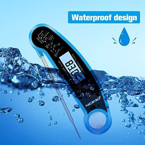 A ALPS Digital Instant Read Meat Thermometer with Probe Fast Waterproof Thermometer with Back light and Calibration. Digital Food Thermometer for Cooking, Kitchen