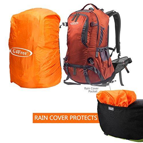 G4Free Hiking Backpack 50L Waterproof Daypack Outdoor Camping Climbing Backpack with Rain Cover for Women Men