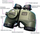 Hooway 7x50 Waterproof Fogproof Military Marine Binoculars w/Internal Rangefinder & Compass for Navigation,Boating,Fishing,Water Sports,Hunting and More