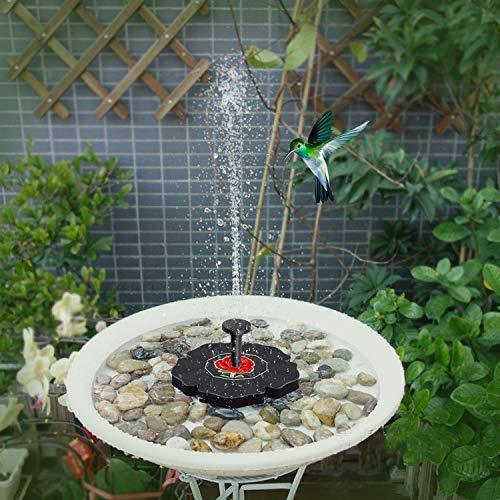 Flantor Solar Power Pump, Rose Bird bath Fountain Pump Brushless Pump for Garden and Patio Watering (Black) Quantity remaining
