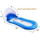 DR.DUDU Pool Float with Canopy, Adult Inflatable Pool Float Raft with Shade Water Lounge