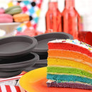 Silicone Round Cake Mold - Multi Layer Rainbow Cake Pan Bakeware Set Pizza Mold for Christmas Birthday Party Wedding Anniversary (8 Piece)