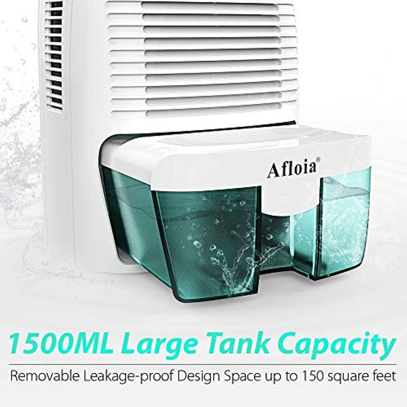 Afloia Electric Home Dehumidifier, Protable Mini Dehumidifier for Home 2200 Cubic Feet Ultra Quiet Air Dehumidifiers for Bathroom Home Bedroom Kitchen Basement Office Garage Caravan