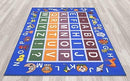 Ottomanson Jenny Collection Light Blue Frame with Multi Colors Kids Children's Educational Alphabet (Non-Slip) Area Rug, Blue, 8'2" x 9'10"