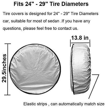 Tire Covers Set of 4, 5 Layer Tire Wheel Protectors, Waterproof UV Protection Wheel Tire Covers, Fit 29" to 33" Truck Camper Van Auto Car Tires Diameter