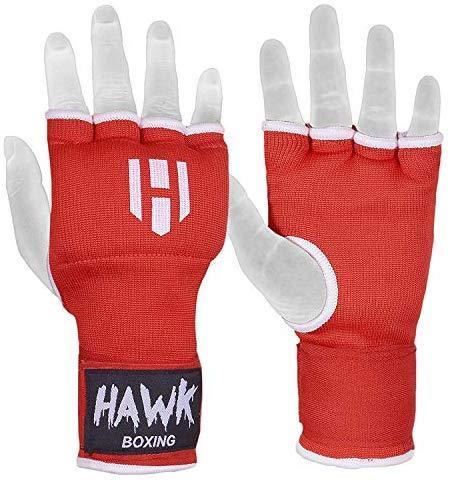 Hawk Padded Inner Gloves Training Gel Elastic Hand Wraps for Boxing Gloves Quick Wraps Men & Women Kickboxing Muay Thai MMA Bandages Fist Knuckle Wrist Wrap Protector Handwraps (Pair)