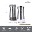 Premium Salt and Pepper Shakers with Adjustable Pour Holes - Elegant Stainless Steel Salt and Pepper Dispenser - Perfect for Himalayan, Kosher and Sea Salts - Spices